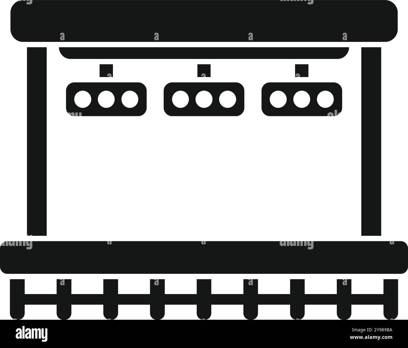 Illustration vectorielle noir et blanc d'un arrêt de bus vide avec un horaire électronique montrant l'heure d'arrivée dans la nuit Illustration de Vecteur