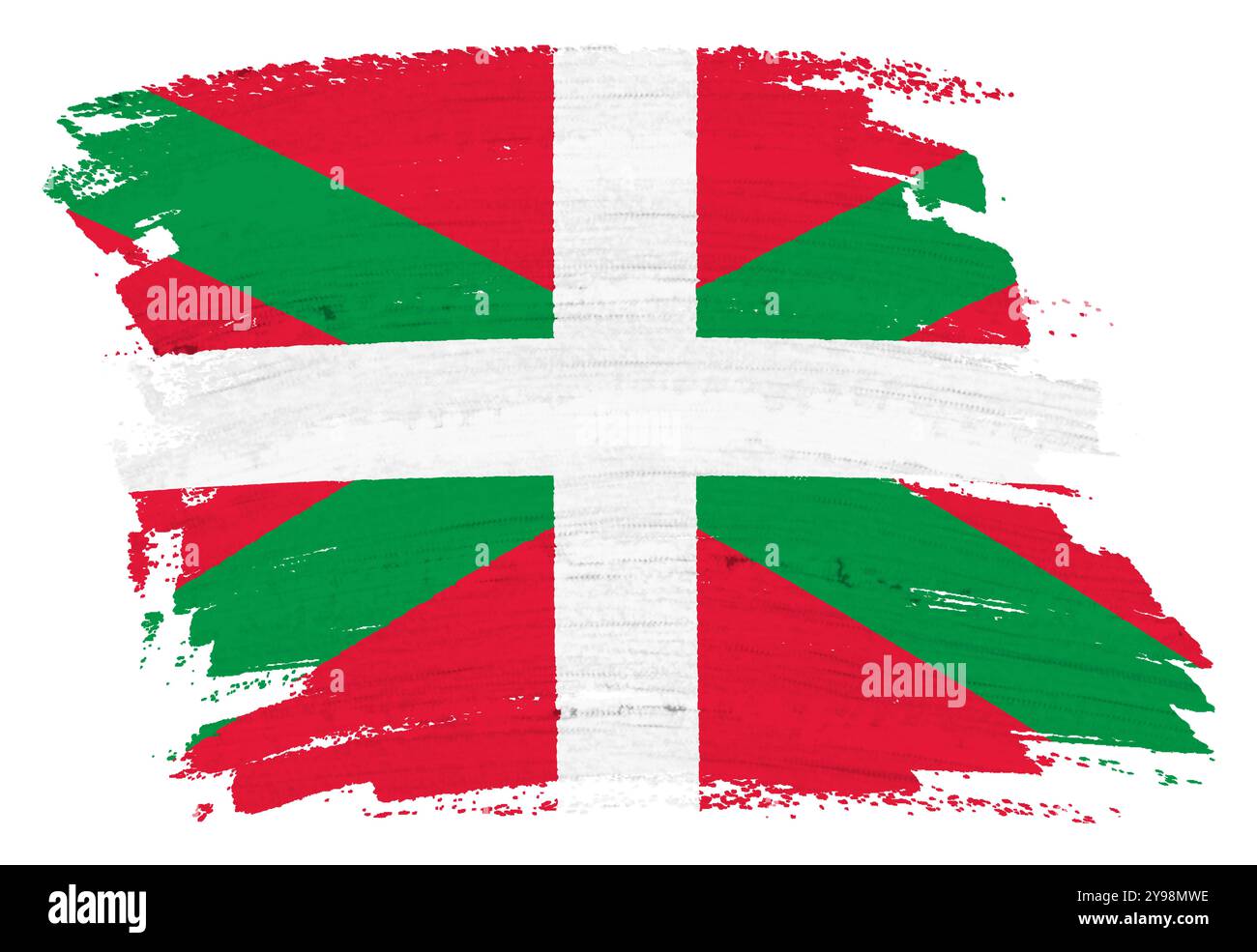 Coup de pinceau éclaboussure de peinture drapeau basque Banque D'Images