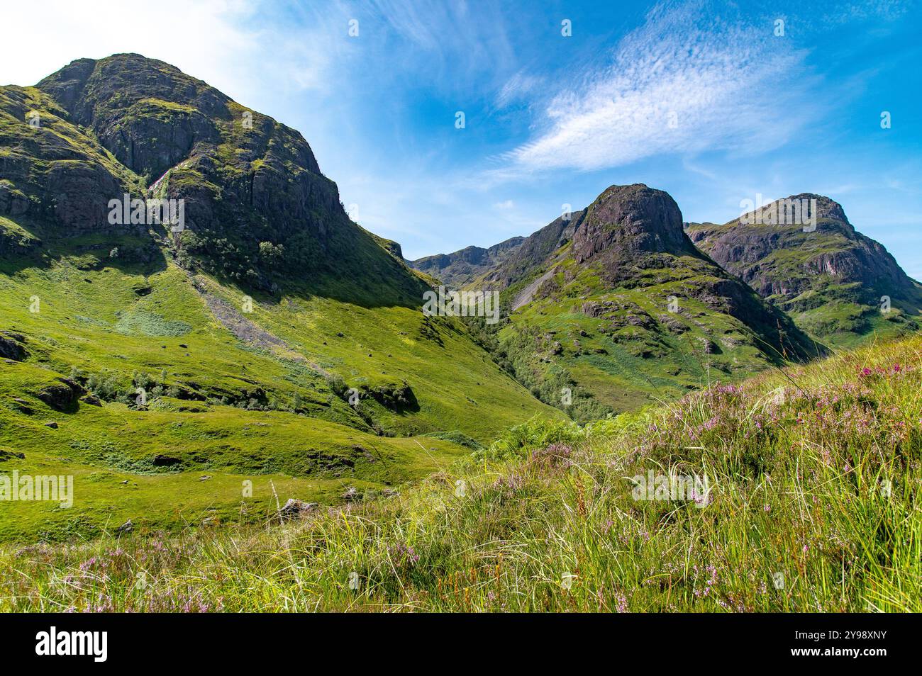 The Three Sisters, Glencoe, Highlands, Écosse, Royaume-Uni. Trois crêtes sur la montagne Bidean Nam Bian. Banque D'Images