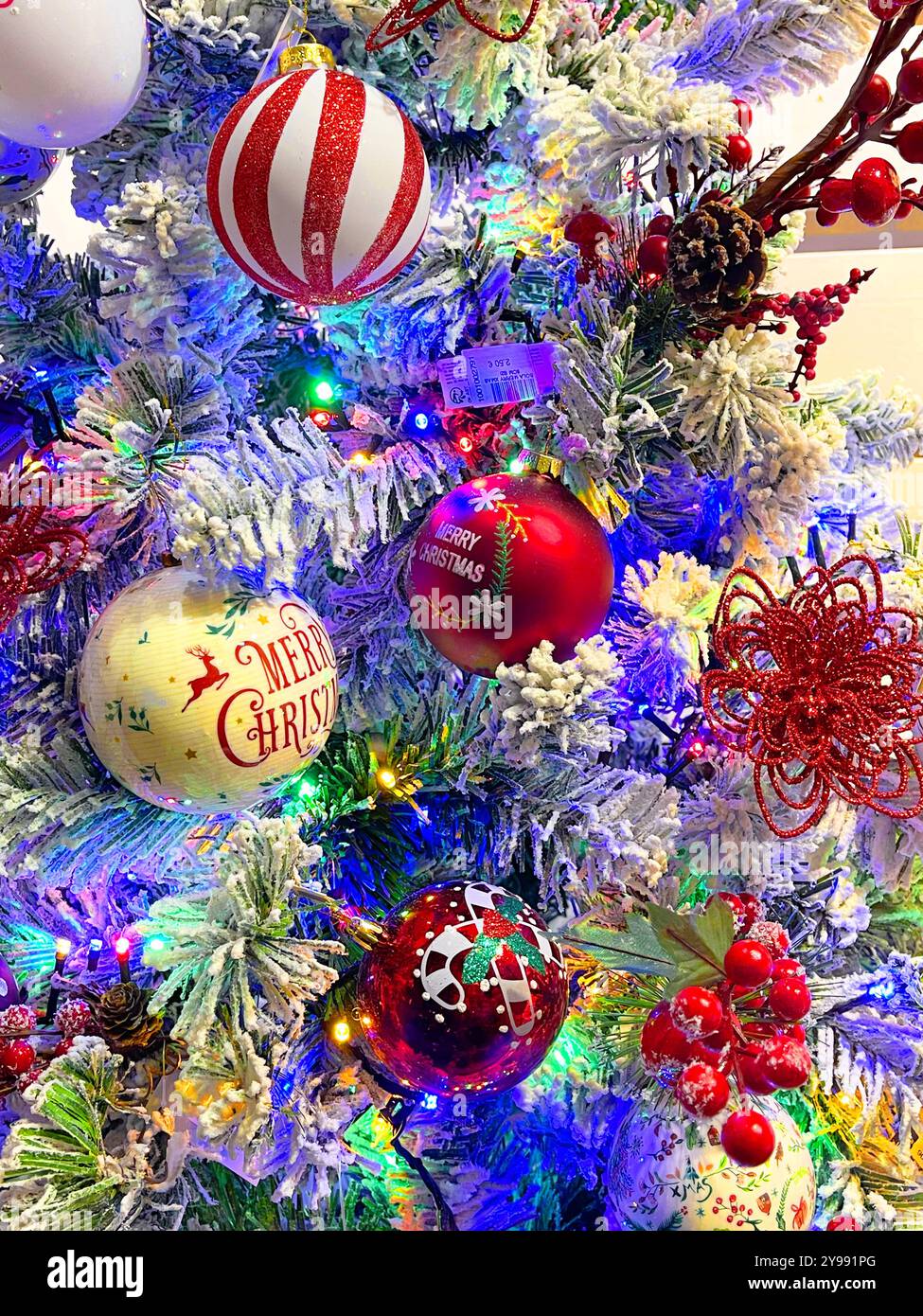 Arbre de Noël, vue rapprochée. - Image de stock capturée avec un smartphone