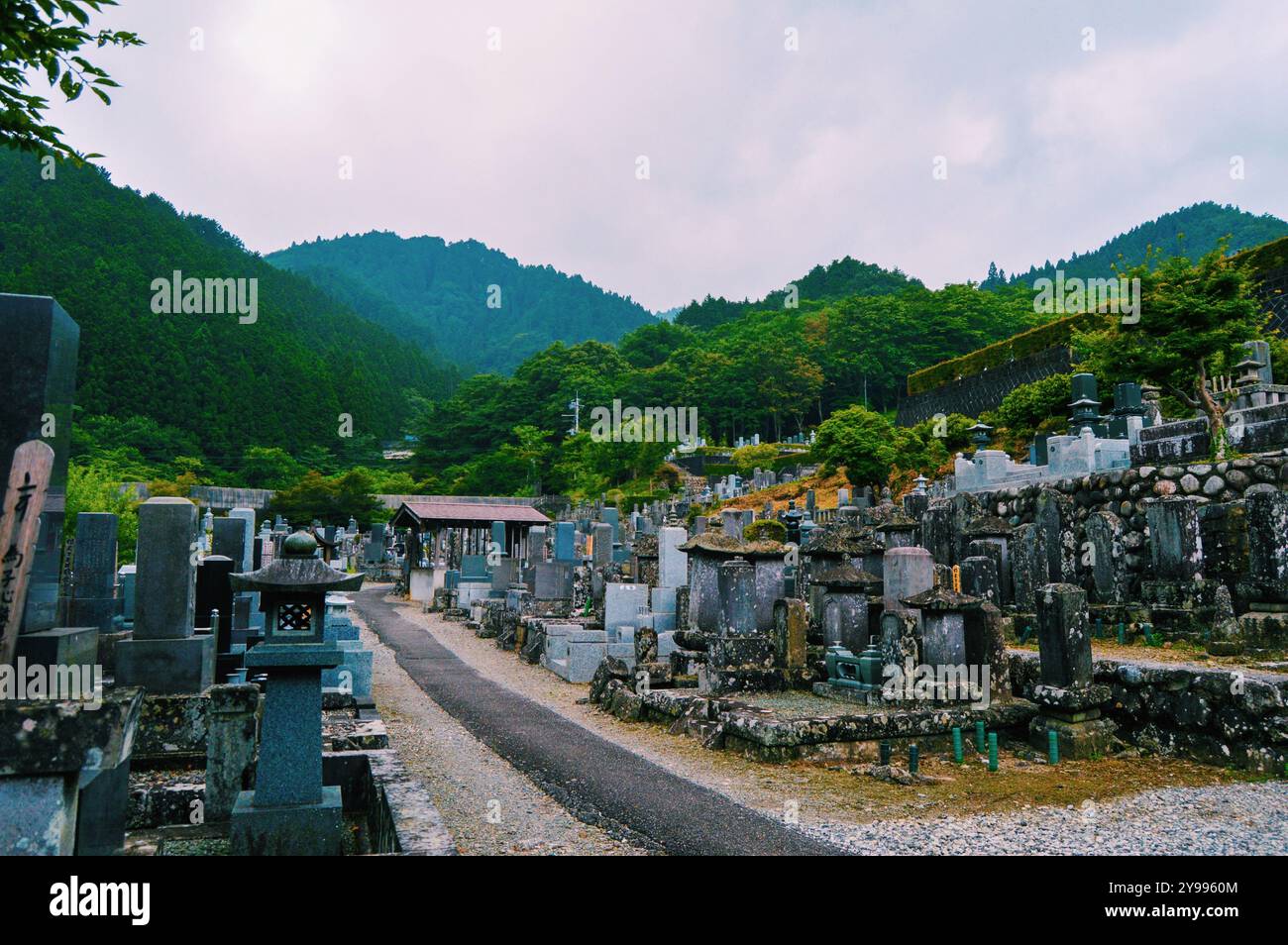 Les tombes du temple Nikkozan Rinnoji de l'ancien Monzeki : un site serein avec des tombes de prêtres de haut rang soigneusement conçues Banque D'Images