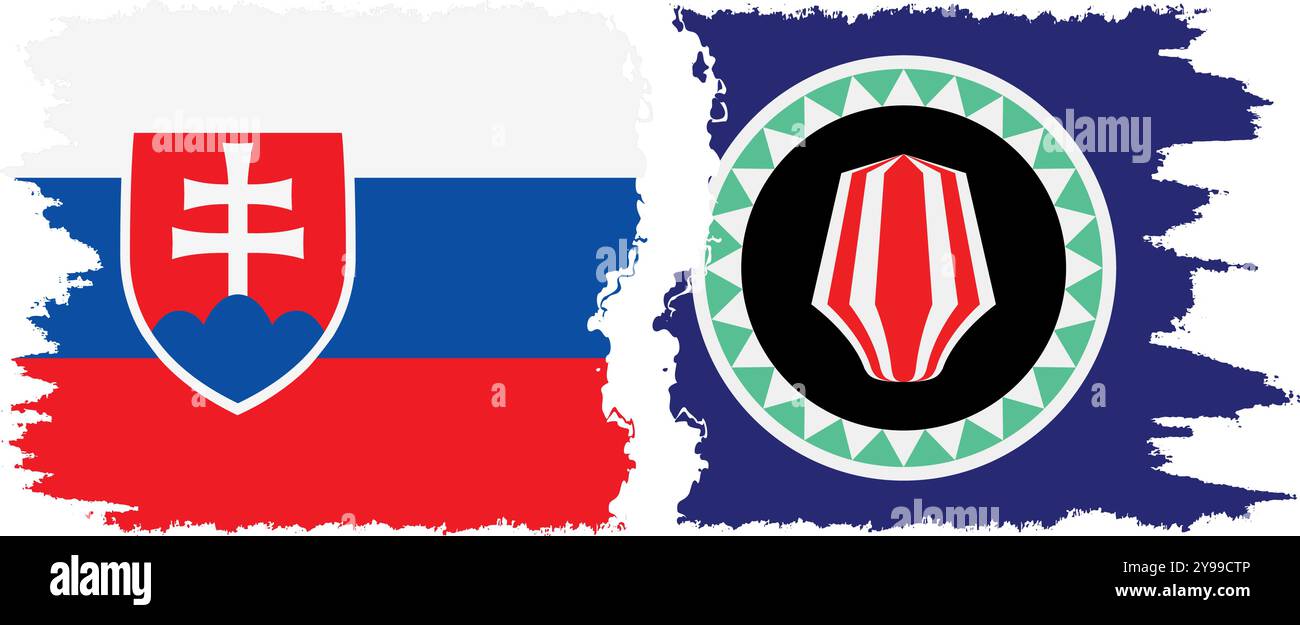 Bougainville et Slovaquie grunge drapeaux connexion, vecteur Illustration de Vecteur