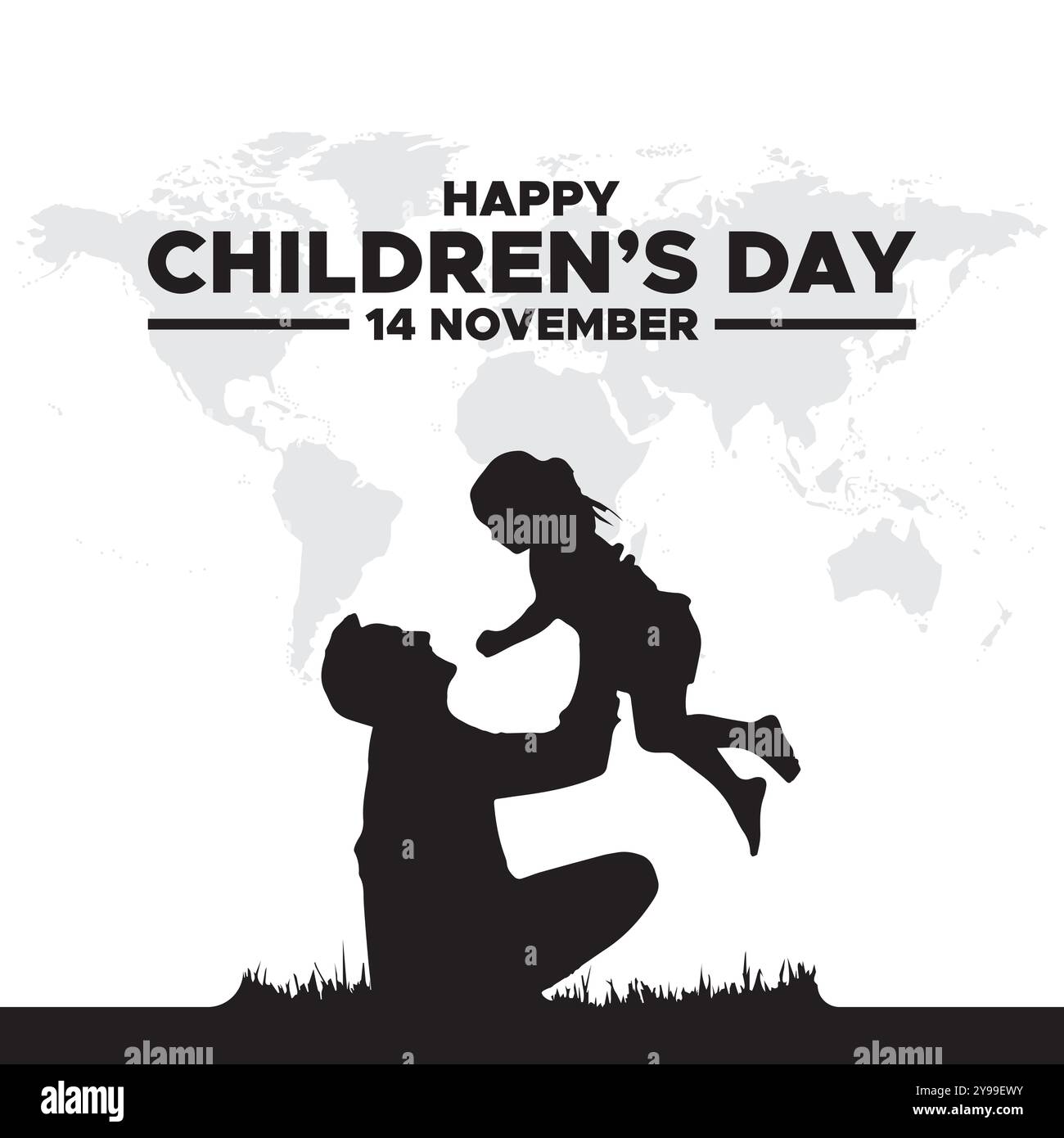 Joyeux jour des enfants, 14 novembre, carte de voeux, illustration, vecteur graphique jour des enfants, modèle modifiable jour des enfants joyeux. Illustration de Vecteur