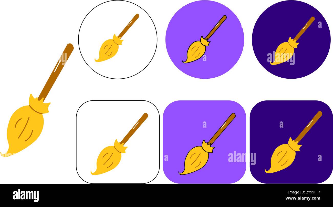 broom icône logo illustration vectorielle conception simple Illustration de Vecteur