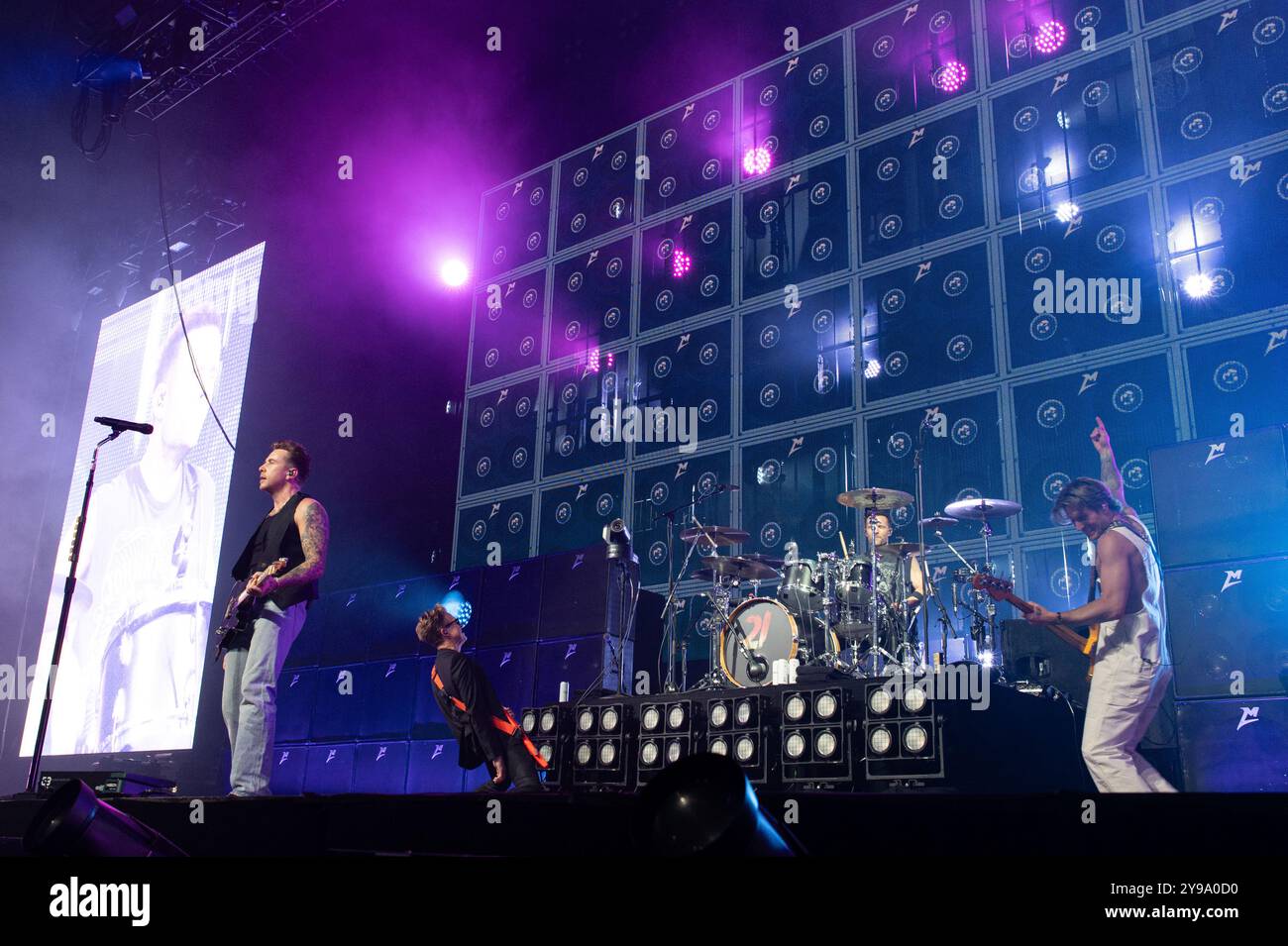 Dougie Poynter, Harry Judd, Tom Fletcher et Danny Jones de McFly lors de leur concert « 21st Birthday Party » à l’O2, Londres Banque D'Images Dougie Poynter, Harry Judd, Tom Fletcher et Danny Jones de McFly lors de leur concert « 21st Birthday Party » à l’O2, Londres Banque D'Images