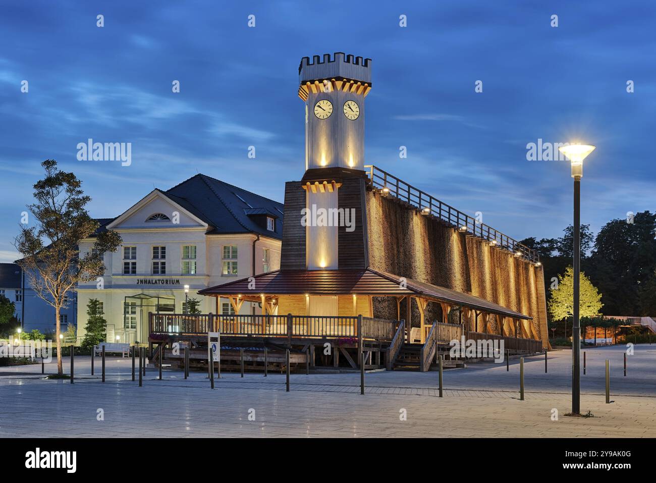 Prise de vue du soir illuminant Bad Salzuflen Allemagne Banque D'Images