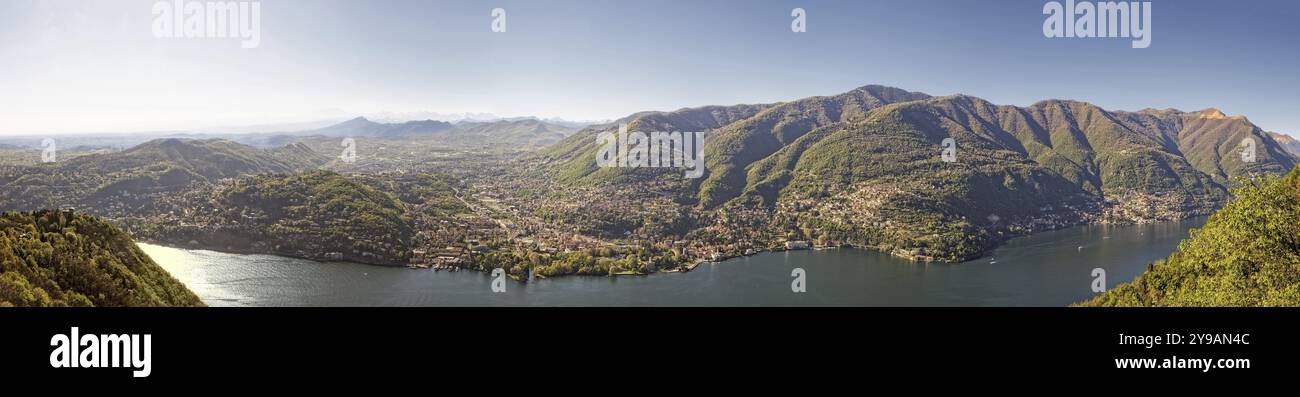 Panorama de Côme à partir d'une plate-forme de la revue à Brunate Banque D'Images