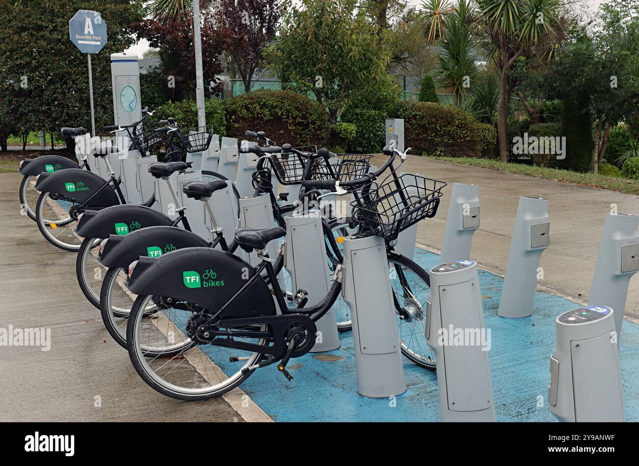 Waterford City Co. Waterford Industrial Park, Cork Rd, Skibbereen Irlande 8 octobre 2024. Location de vélos, location de vélos TFI. Banque D'Images