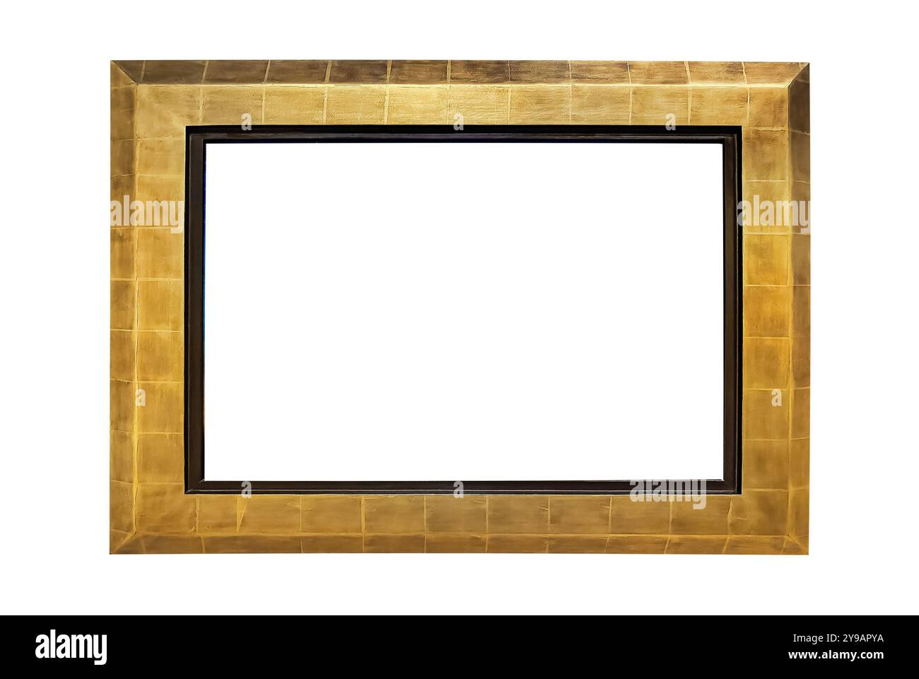 Cadre moderne unique photo dorée photo rectangle forme épaisse élégant contemporain Banque D'Images