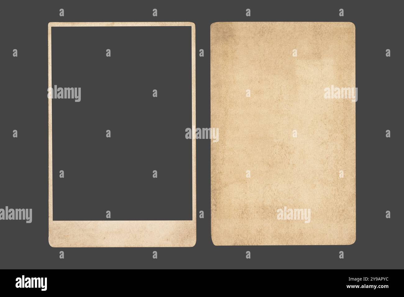 Cadre de photographie de papier vintage texturé ancienne frontière antique altérée vide clipart isolé Banque D'Images