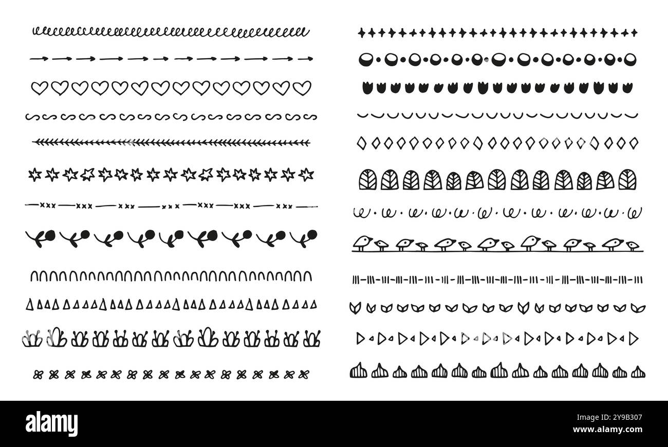 Jeu de séparateurs à griffes dessinés à la main Illustration de Vecteur
