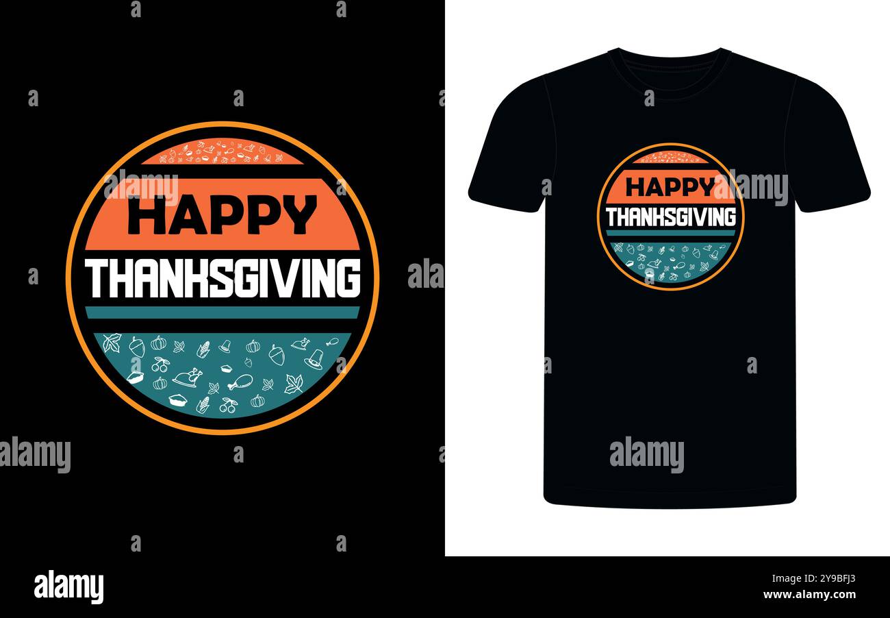 Joyeux Thanksgiving typographie t-shirt design, chemise assortie de famille, prêt à imprimer pour les vêtements, affiche, illustration. Moderne, simple, lettrage . Illustration de Vecteur