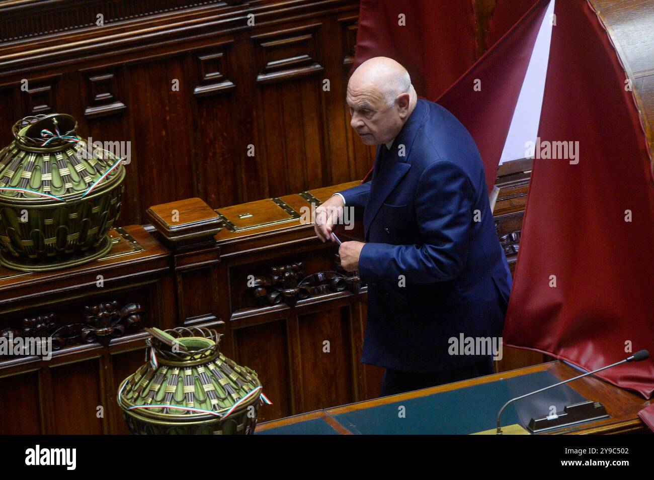 Italie, Rome, 8 octobre 2024 : Chambre des députés, élection d'un juge à la Cour constitutionnelle, sur la photo Carlo Nordio, ministre de la Justice Banque D'Images