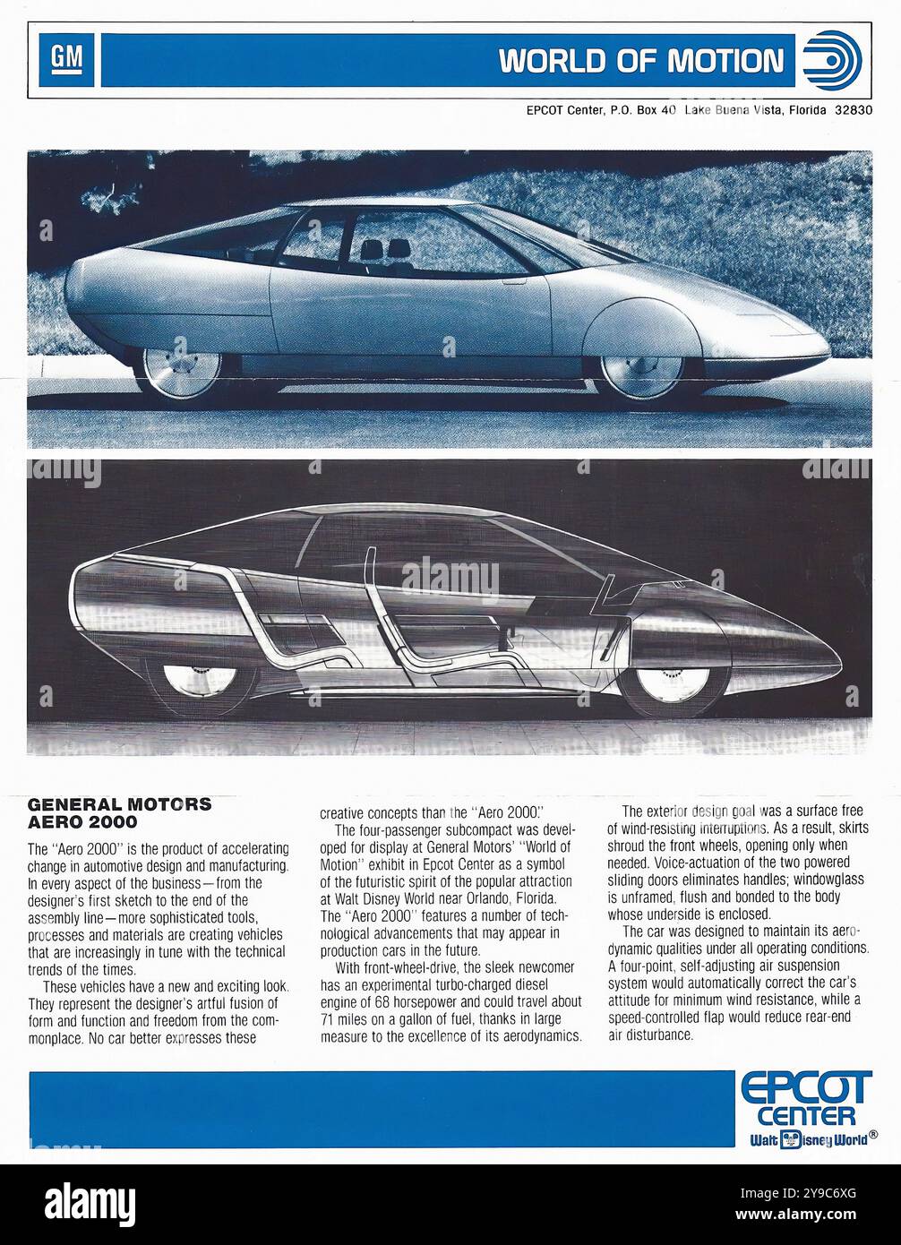 Epcot Center Advertising - publicité de voitures de presse vintage Banque D'Images