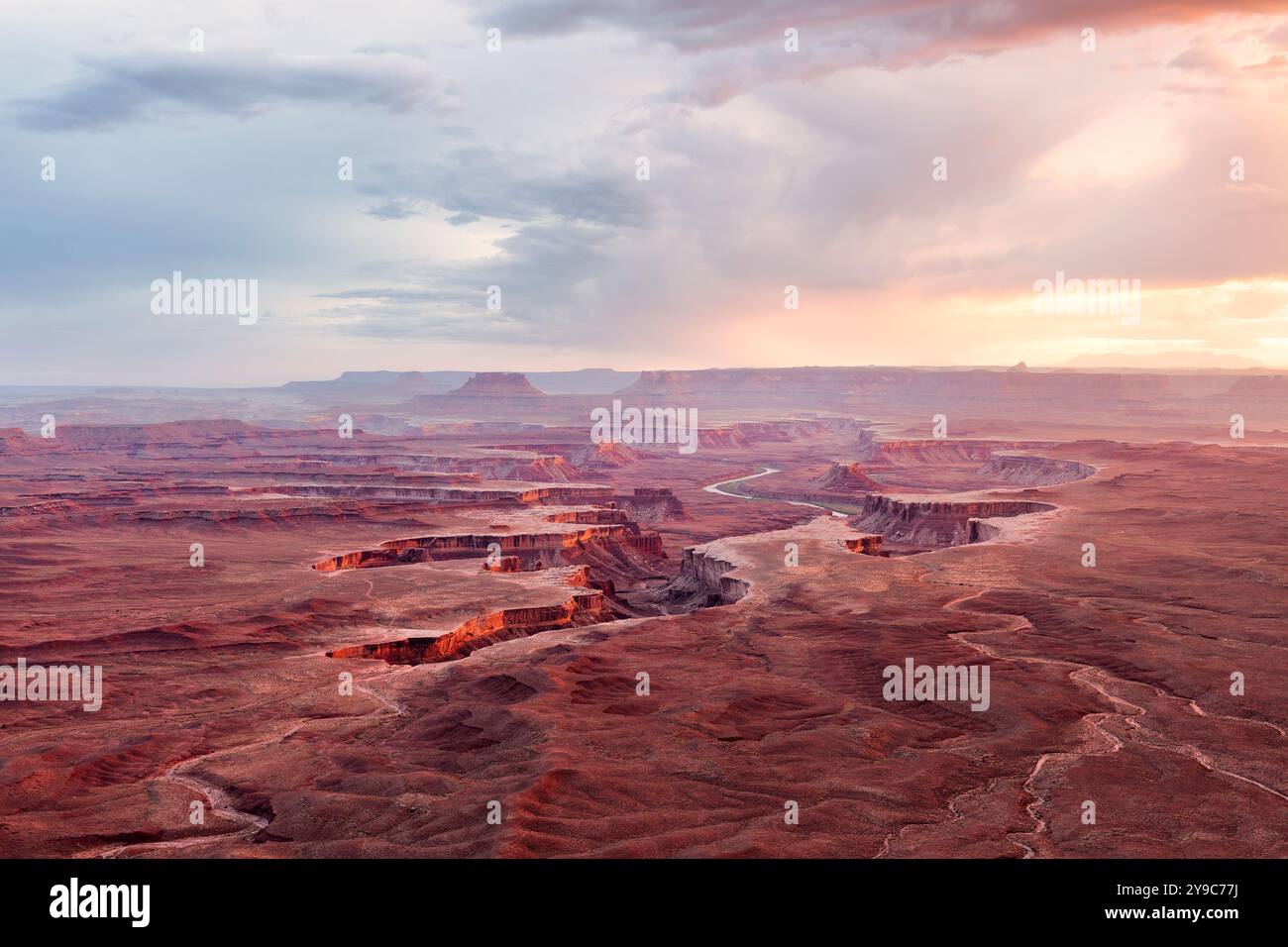 Vue sur la rivière Green, parc national de Canyonlands, États-Unis Banque D'Images