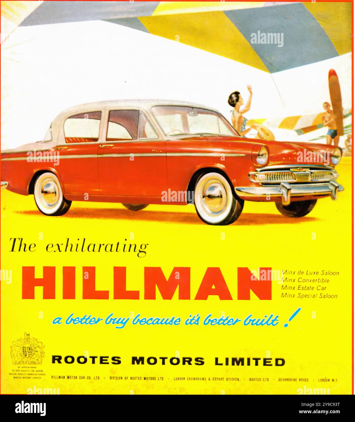 Hillman Minx Series IIIA (1959-60) - publicité de voiture de presse vintage Banque D'Images