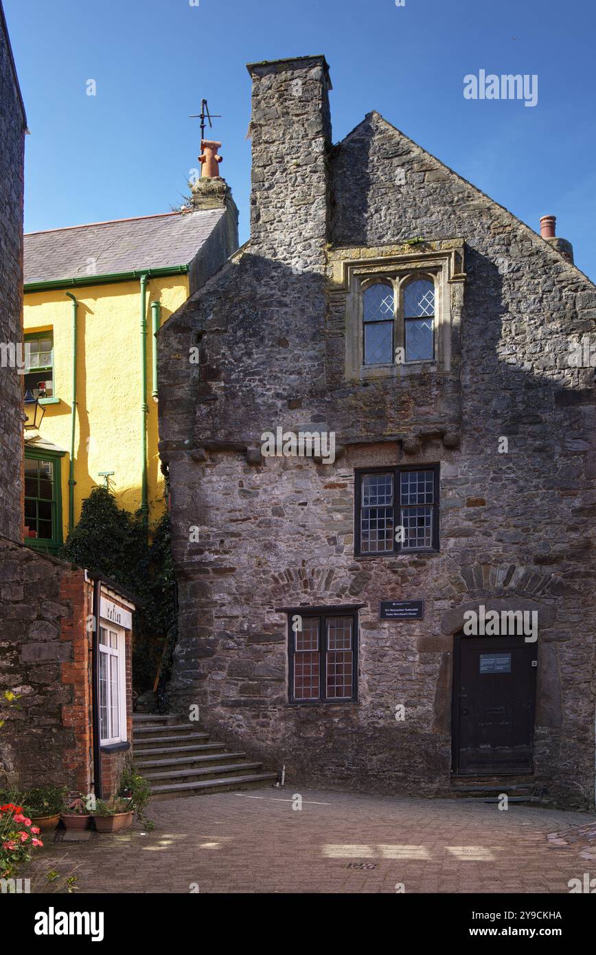 La maison marchande Tudor du XVe siècle, Tenby, Pembrokeshire Coast National Park, Pembrokeshire, pays de Galles, Banque D'Images