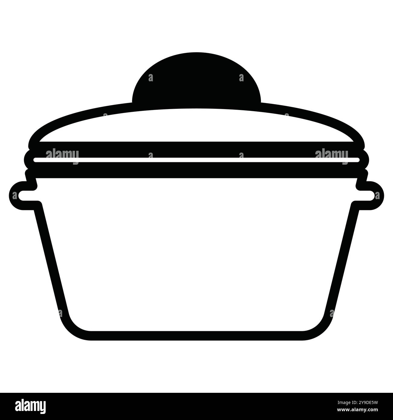 Icône de casserole noire minimaliste adaptée aux illustrations culinaires et alimentaires. Parfait pour une utilisation dans les recettes, les conceptions culinaires et les ustensiles de cuisine Illustration de Vecteur