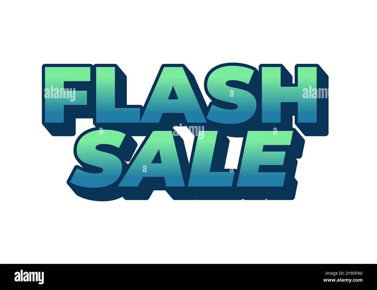 Vente flash. Conception d'effet de texte dans le style 3D avec des couleurs calmes Illustration de Vecteur