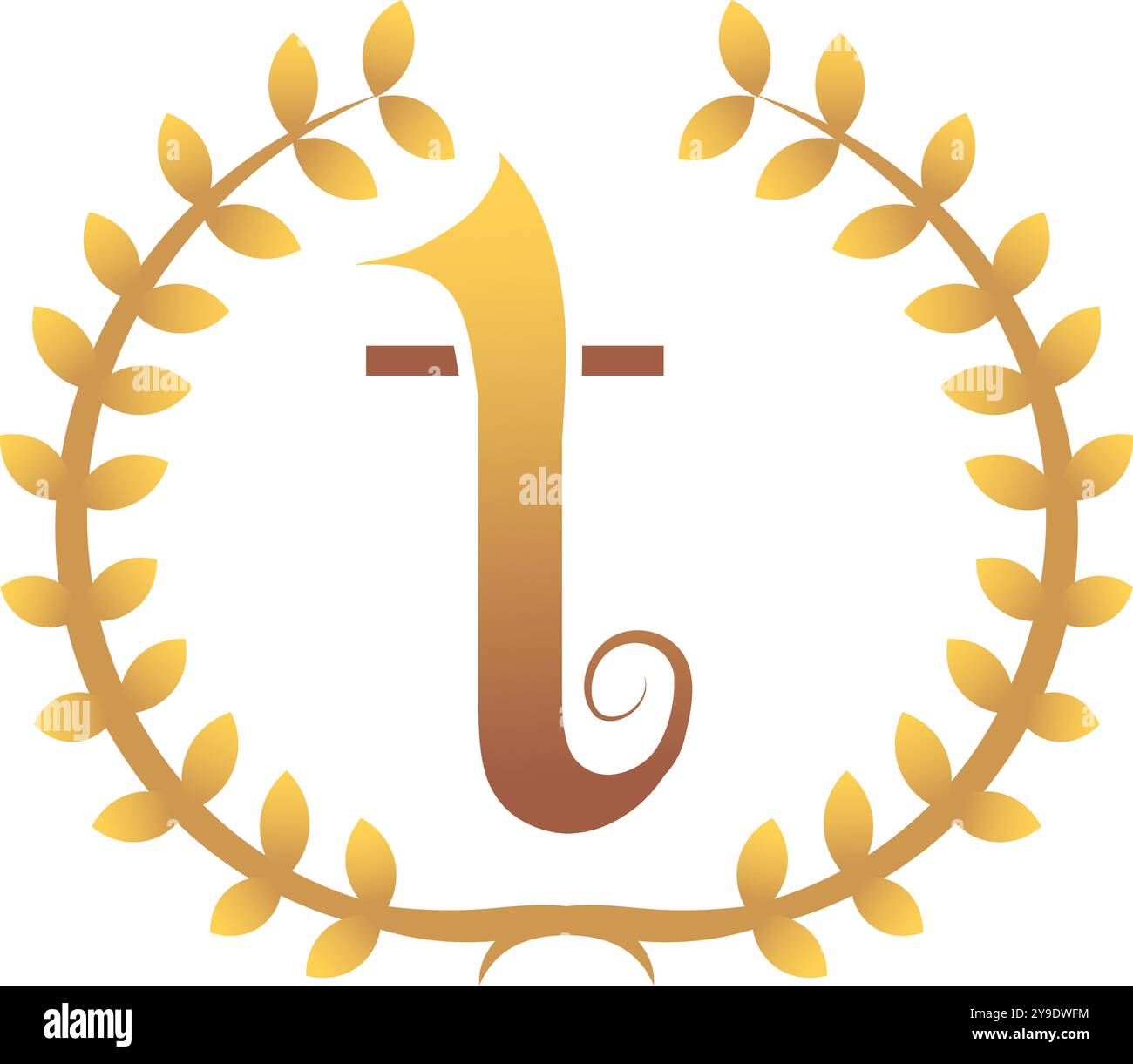 Lettre T logo Royal. Couleur dorée - vecteur Illustration de Vecteur