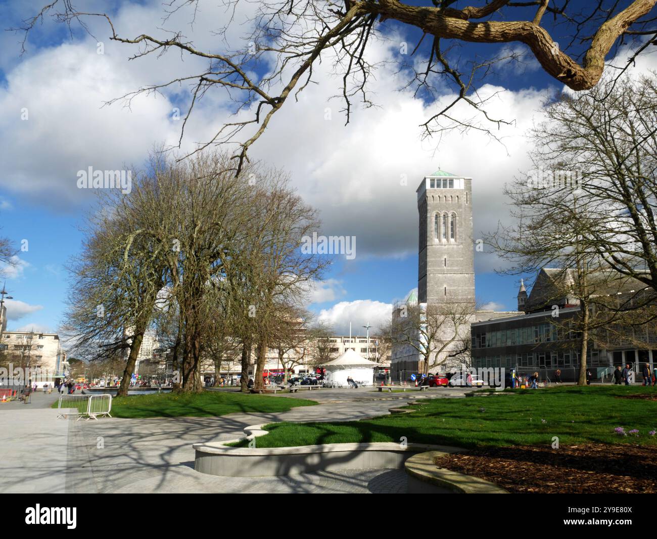 Guildhall Square, Plymouth, Devon. Banque D'Images