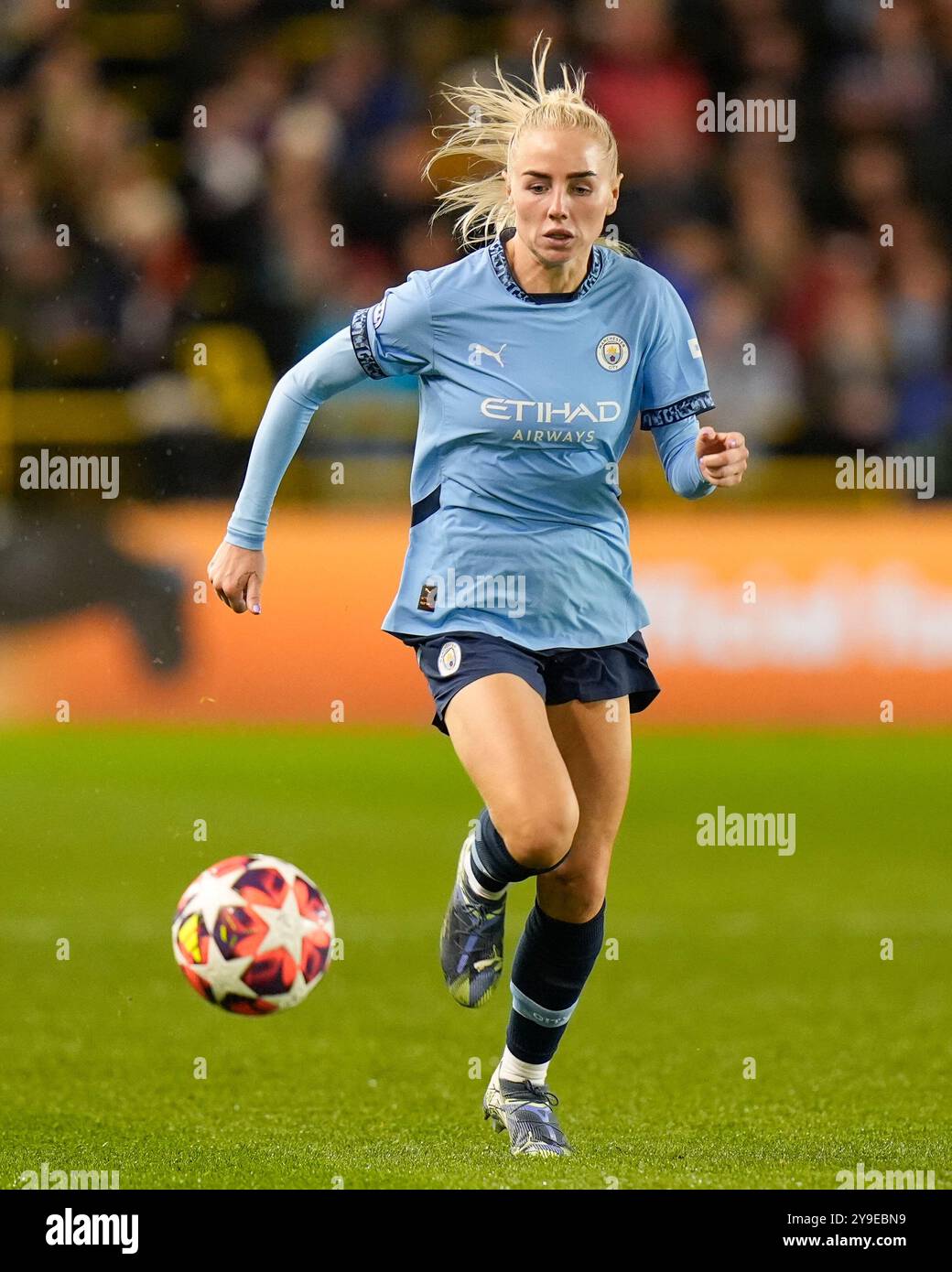 Joie Stadium, Manchester, Royaume-Uni. 9 octobre 2024. UEFA Womens Champions League Football, Manchester City contre Barcelone ; Alex Greenwood de Manchester City crédit : action plus Sports/Alamy Live News Banque D'Images