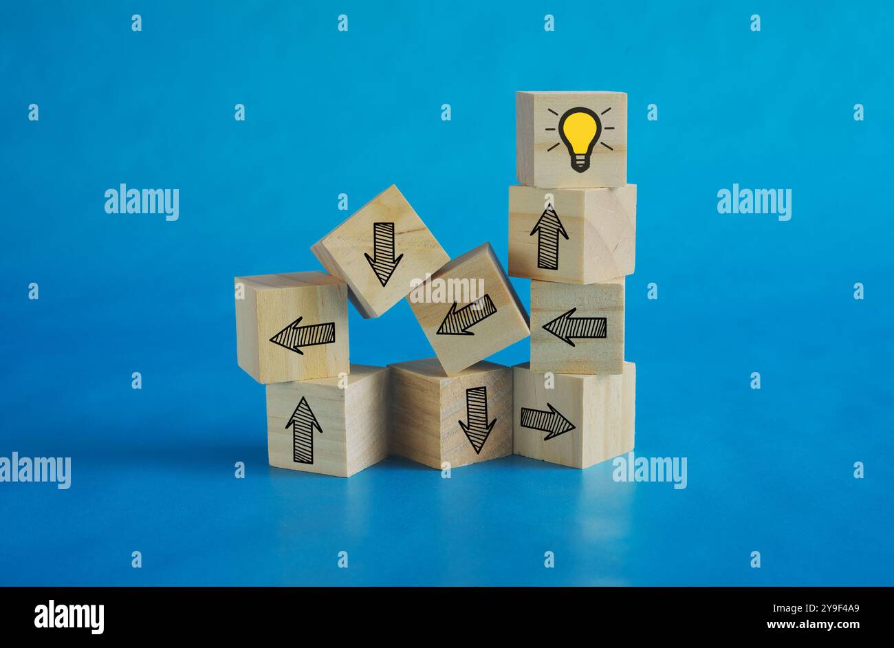 gestion ou organisation complexe désordonnée, arbre de décision chaotique, processus métier compliqué et recherche d'idées et d'innovations Banque D'Images