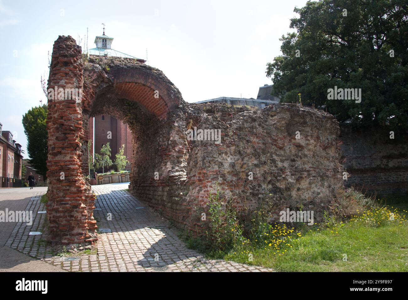 La porte Balkerne, menant à Colchester, Essex au Royaume-Uni Banque D'Images