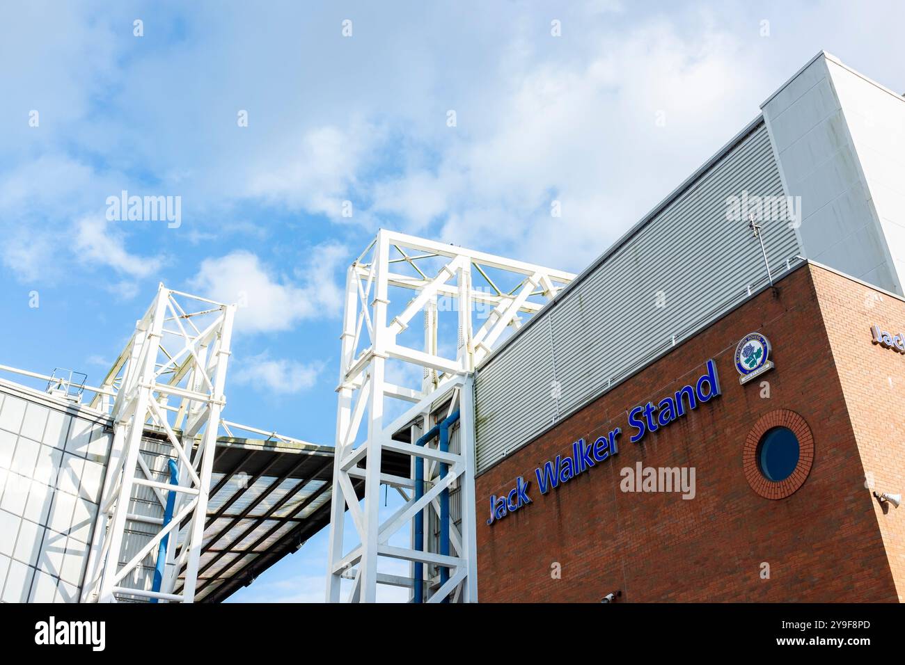 Ewood Park, Blackburn, Lancashire, Royaume-Uni. Domicile de l'un des membres fondateurs de la ligue de football Blackburn Rovers Football Club. Support Jack Walker Banque D'Images