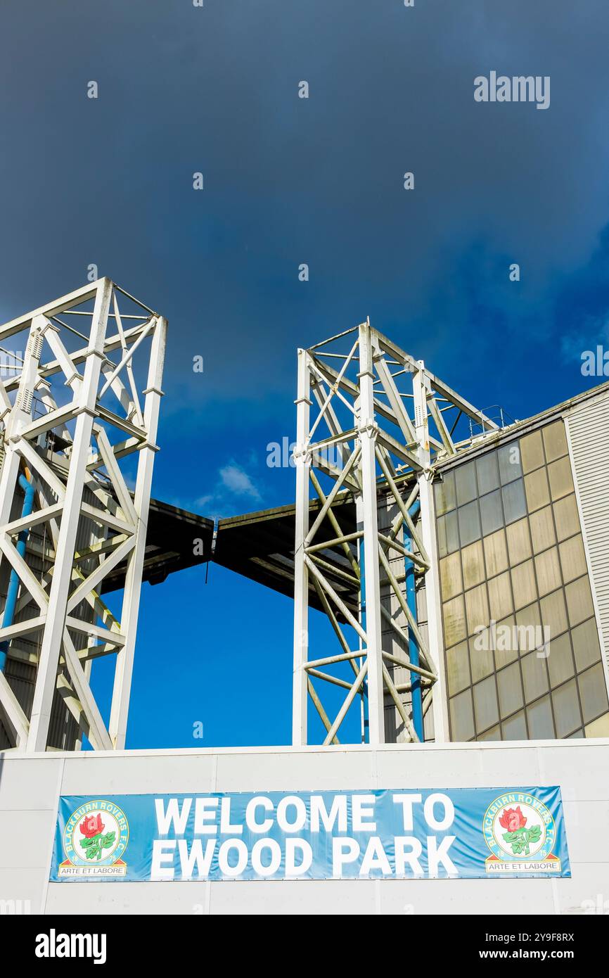 Ewood Park, Blackburn, Lancashire, Royaume-Uni. Domicile de l'un des membres fondateurs de la ligue de football Blackburn Rovers Football Club Banque D'Images