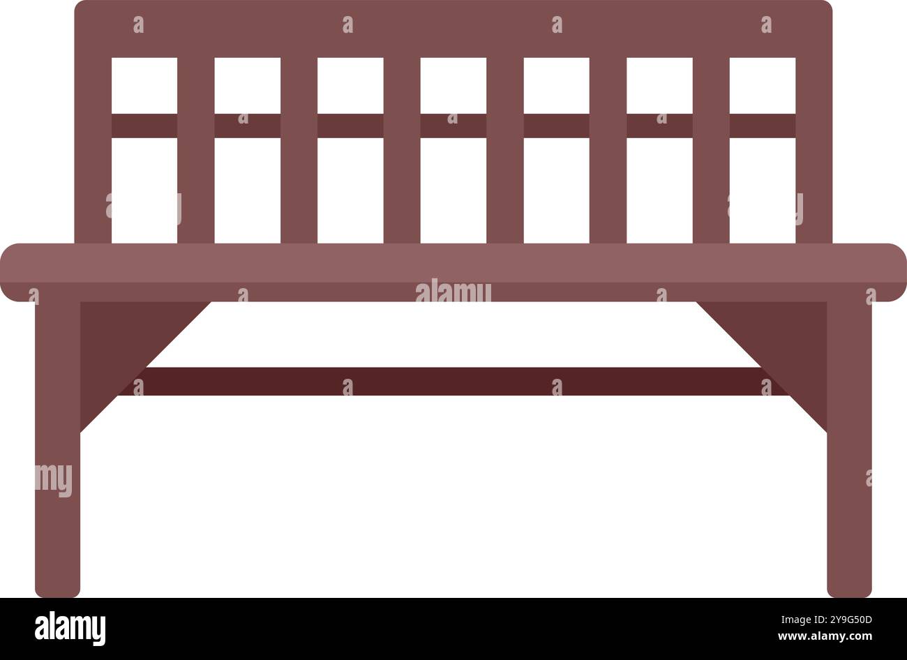 Simple banc en bois vous invitant à vous asseoir et à vous détendre dans le parc Illustration de Vecteur