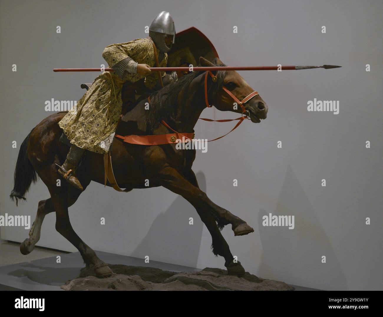 Cavalier lourd chrétien. xiiie siècle. Réplique. Musée de l'armée. Tolède, Espagne. Banque D'Images