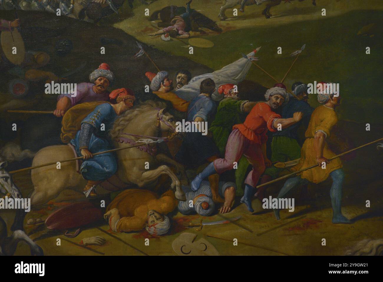 Vicente Carducho (1576-1638) Peintre italien qui a développé son activité artistique en Espagne. "La capture d'Antequera". Huile sur toile (141 x 407 cm), 1602. Détail. Musée de l'armée. Tolède, Espagne. (En prêt, Musée du Prado, Madrid, Espagne). Banque D'Images