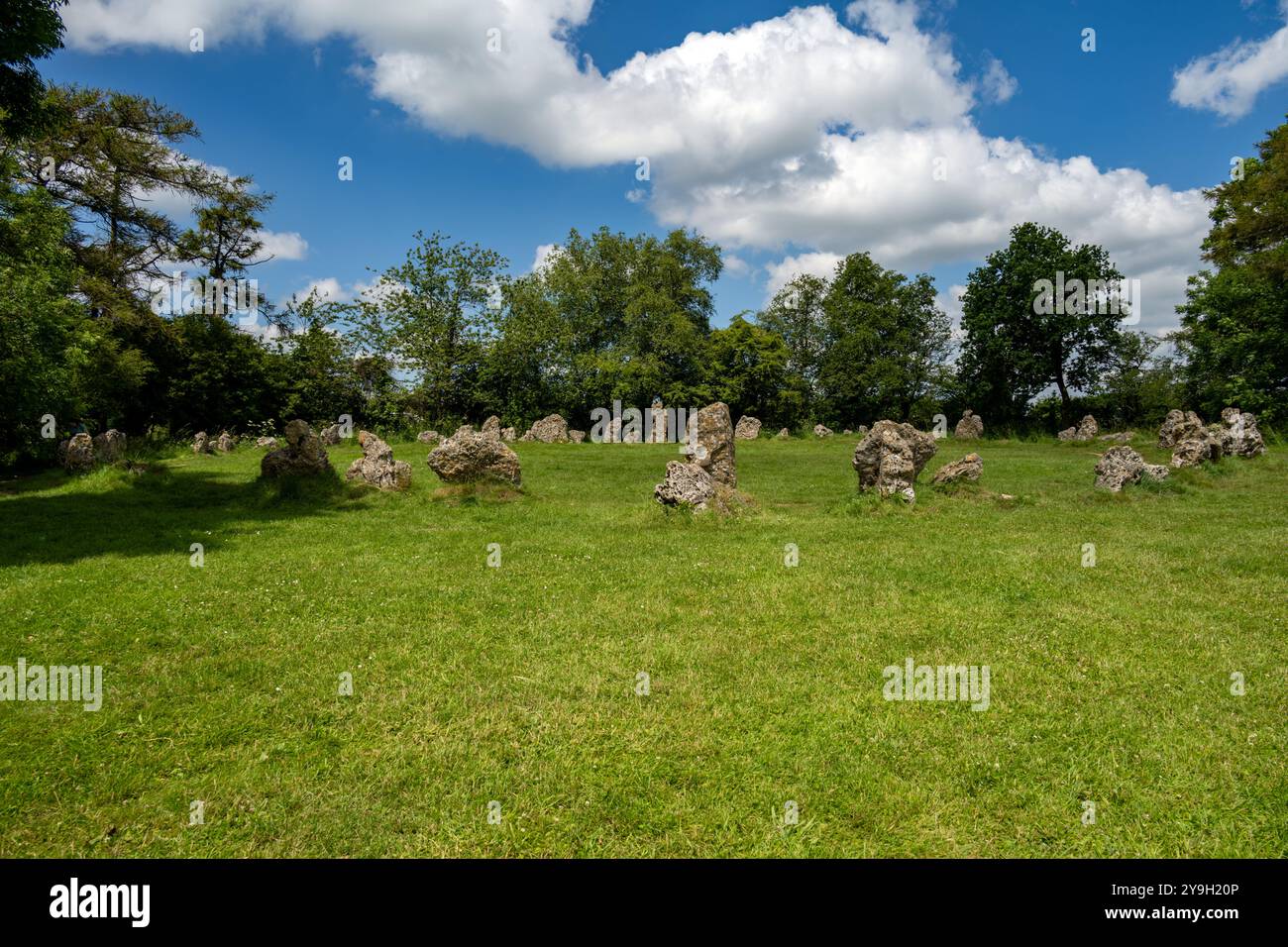 Les Rollright Stones, un complexe de monuments mégalithiques du néolithique et de l'âge du bronze près du village de long Compton, aux confins de l'Oxfordshire et de l'Ouest Banque D'Images