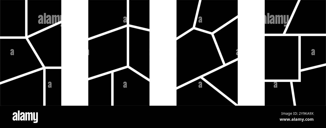 Ensemble de modèles de mise en page de collage d'images. Collection de grille de tableau d'humeur en mosaïque noire. composition à 6 emplacements d'image. Idée d'album photo ou de mur de mémoire pour bannière, affiche, maquette, flyer, brochure. Vecteur Illustration de Vecteur