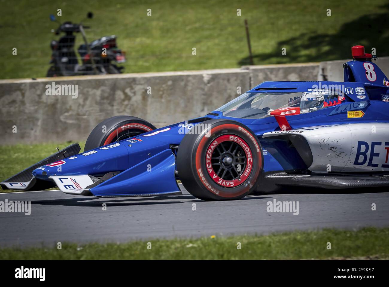 LINUS LUNDQVIST (R) (8) de Stockholm, Suède, s'entraîne pour le Grand Prix XPEL à Road America à Elkhart Lake, WISCONSIN Banque D'Images