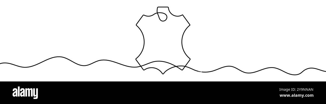 Dessin modifiable continu de l'icône de cuir. Arrière-plan de dessin d'une ligne. Illustration de Vecteur