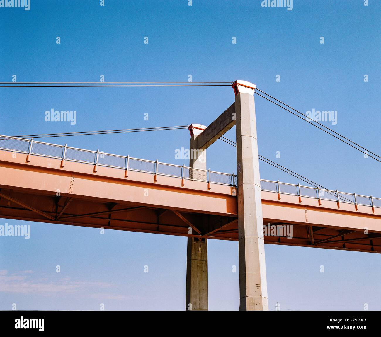 Pont Jedleseer, sur le Nouveau Danube, Vienne, Autriche. Banque D'Images