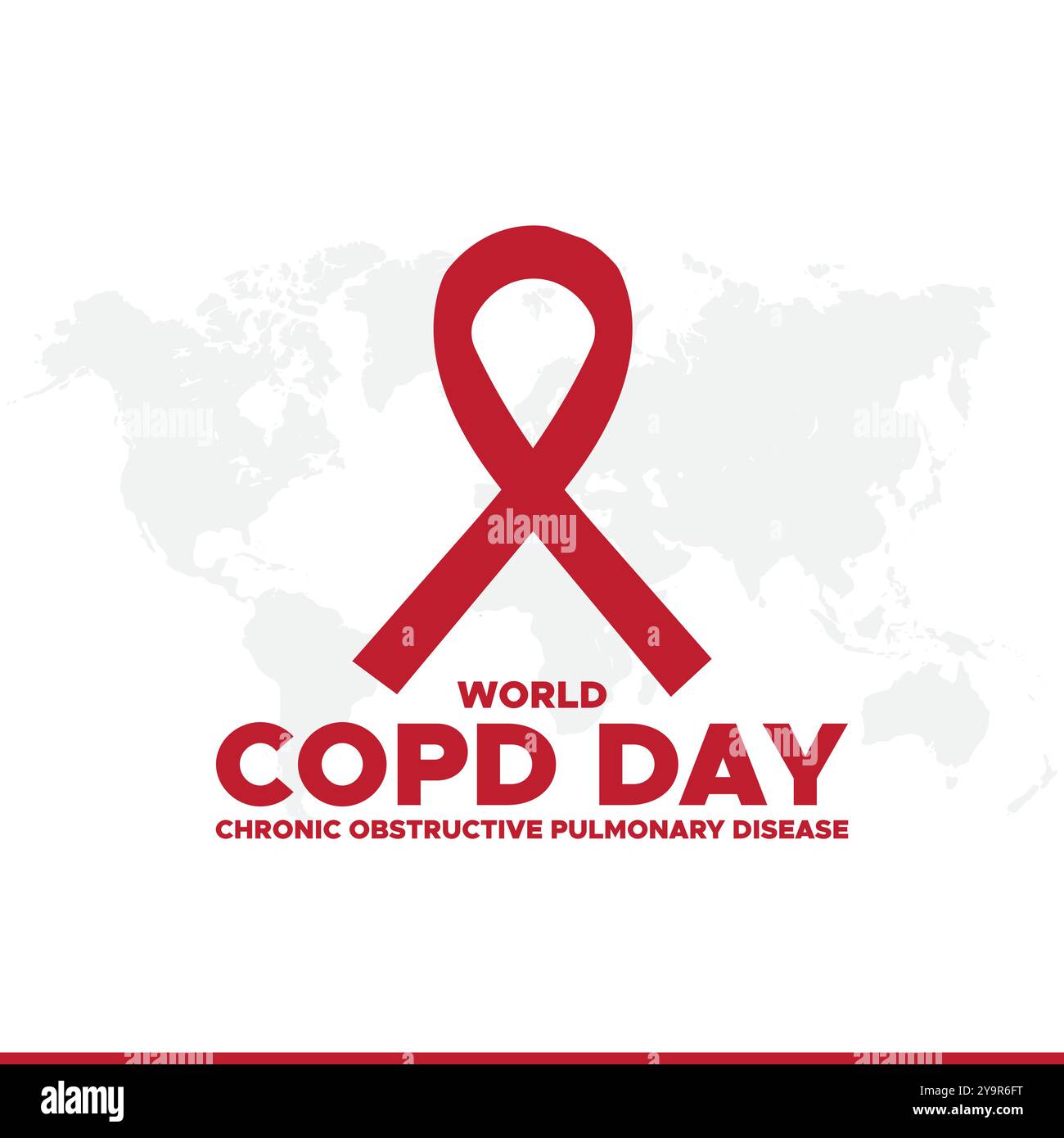 Journée mondiale de la bronchopneumopathie chronique obstructive ou Journée mondiale de la BPCO, carte de voeux, graphique vectoriel, modèle de bannière. Illustration de Vecteur