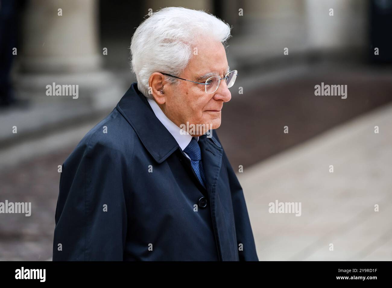 Cracovie, Pologne. 11 octobre 2024. Le président italien Sergio Mattarella arrive pour le sommet du Groupe Arraiolos dans une cour du château de Wawel dans une vieille ville de Cracovie. (Photo de Dominika Zarzycka/SOPA images/Sipa USA) crédit : Sipa USA/Alamy Live News Banque D'Images