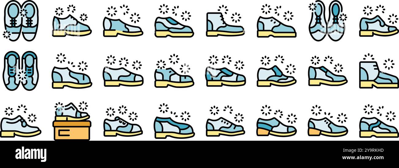 Différents styles de chaussures classiques pour hommes sont présentés, mettant l'accent sur la propreté et une apparence polie Illustration de Vecteur