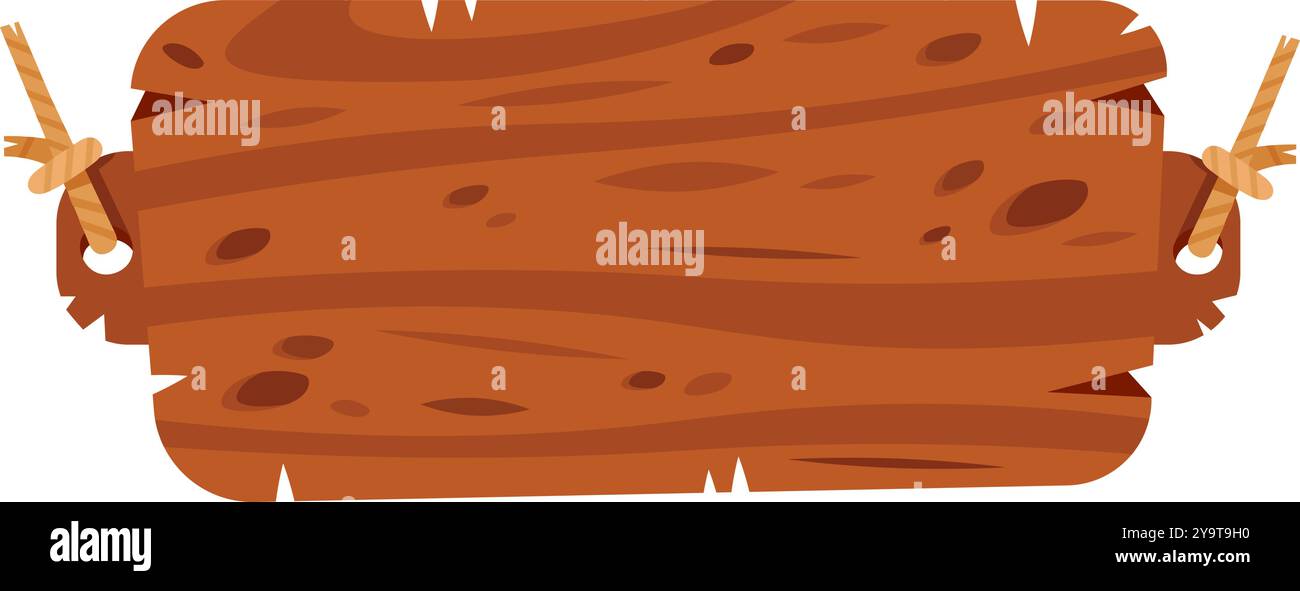 Une enseigne en bois rustique avec une texture naturelle et des nœuds, parfaite pour des idées d'artisanat ou de décoration dans des espaces créatifs Illustration de Vecteur