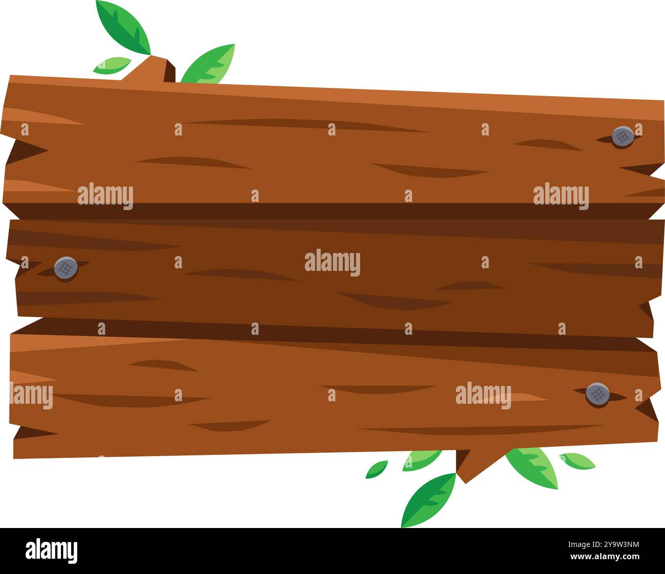 Panneau indicateur en bois avec verdure dans un cadre naturel, parfait pour la signalisation extérieure ou un usage décoratif en été Illustration de Vecteur