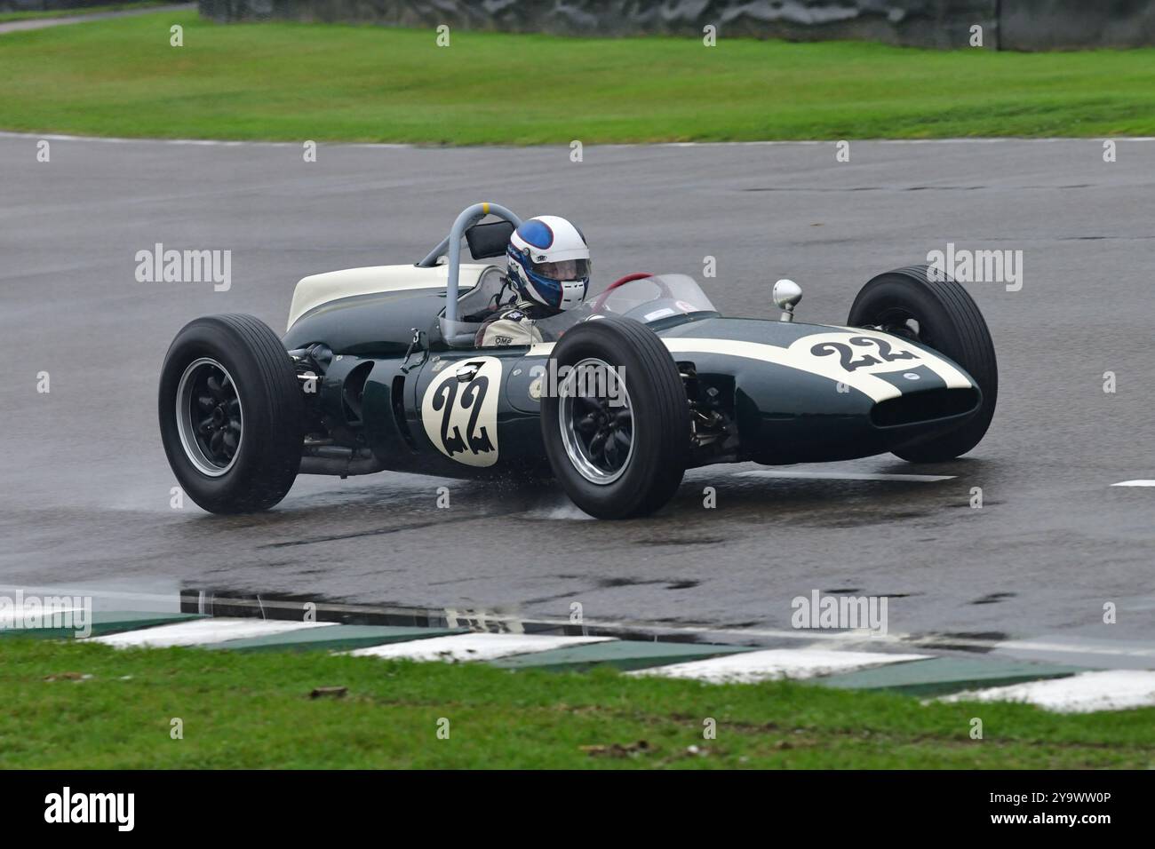 Charlie Martin, Cooper-Climax T53, Richmond et Gordon Trophies, vingt-cinq minutes de course, dans de mauvaises conditions de pluie et d’averses, pour 2500cc GRA Banque D'Images