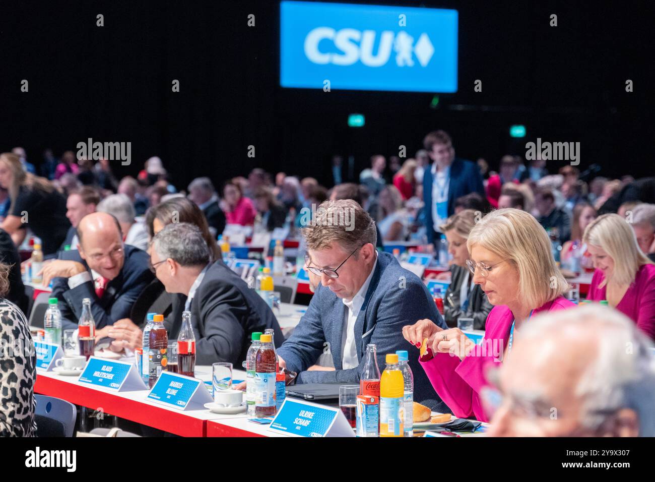 Augsbourg, Bavière, Allemagne - 11 octobre 2024 : Conférence du parti CSU (Union chrétienne-sociale de Bavière) à Augsbourg. Homme politique Markus Blume, membre du Bundesrat de la République fédérale d'Allemagne *** Parteitag der Partei CSU (Union Christlich-Soziale du Bayern) à Augsbourg. Politiker Markus Blume, Mitglied des Bundesrates der Bundesrepublik Deutschland Banque D'Images