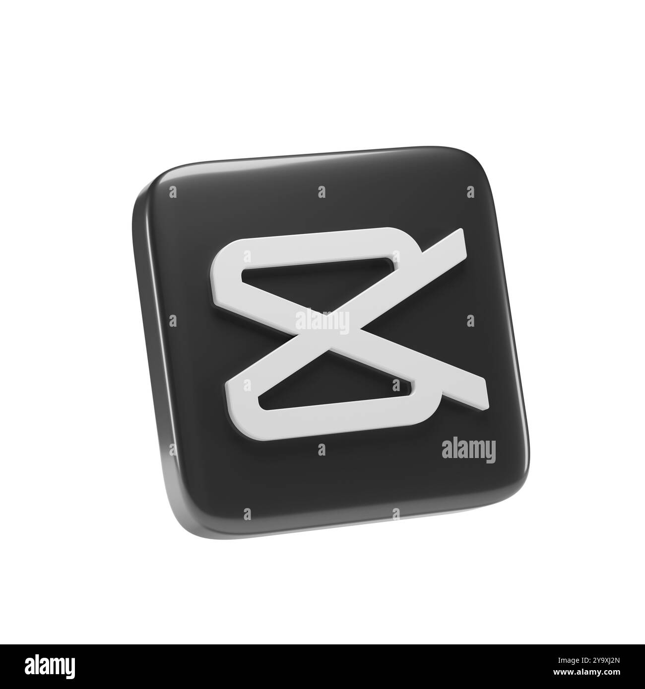 Buenos Aires, Argentine - 11 octobre 2024 : logo en trois dimensions Capcut isolé sur fond blanc. illustration 3d. Banque D'Images