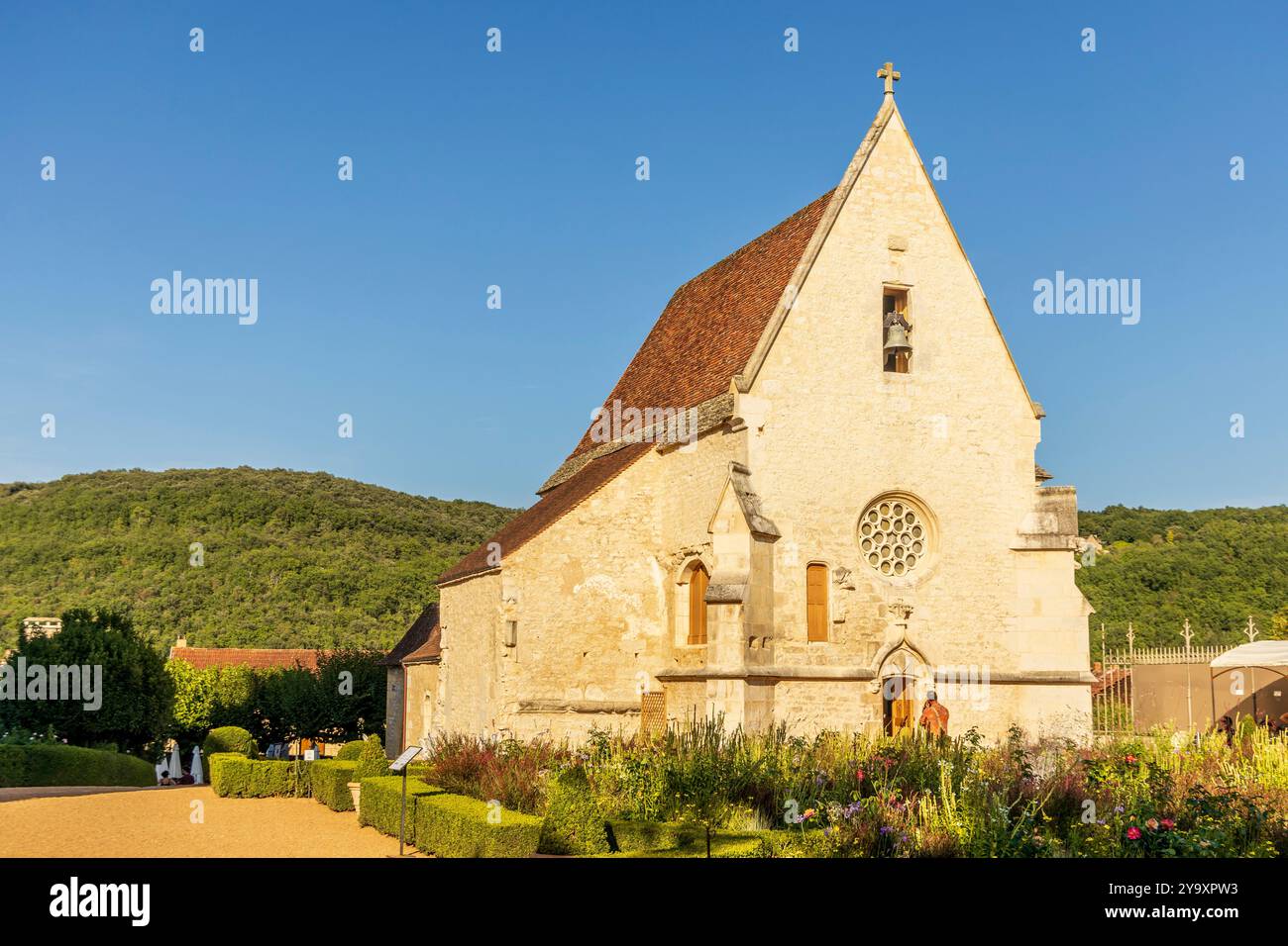 France, Dordogne, Périgord Noir, Vallée de la Dordogne, Castelnaud-la-Chapelle, labellisé les plus Beaux villages de France, château des Milandes, Chapelle seigneuriale catholique où Joséphine Baker a célébré son mariage avec JO Bouillon Banque D'Images