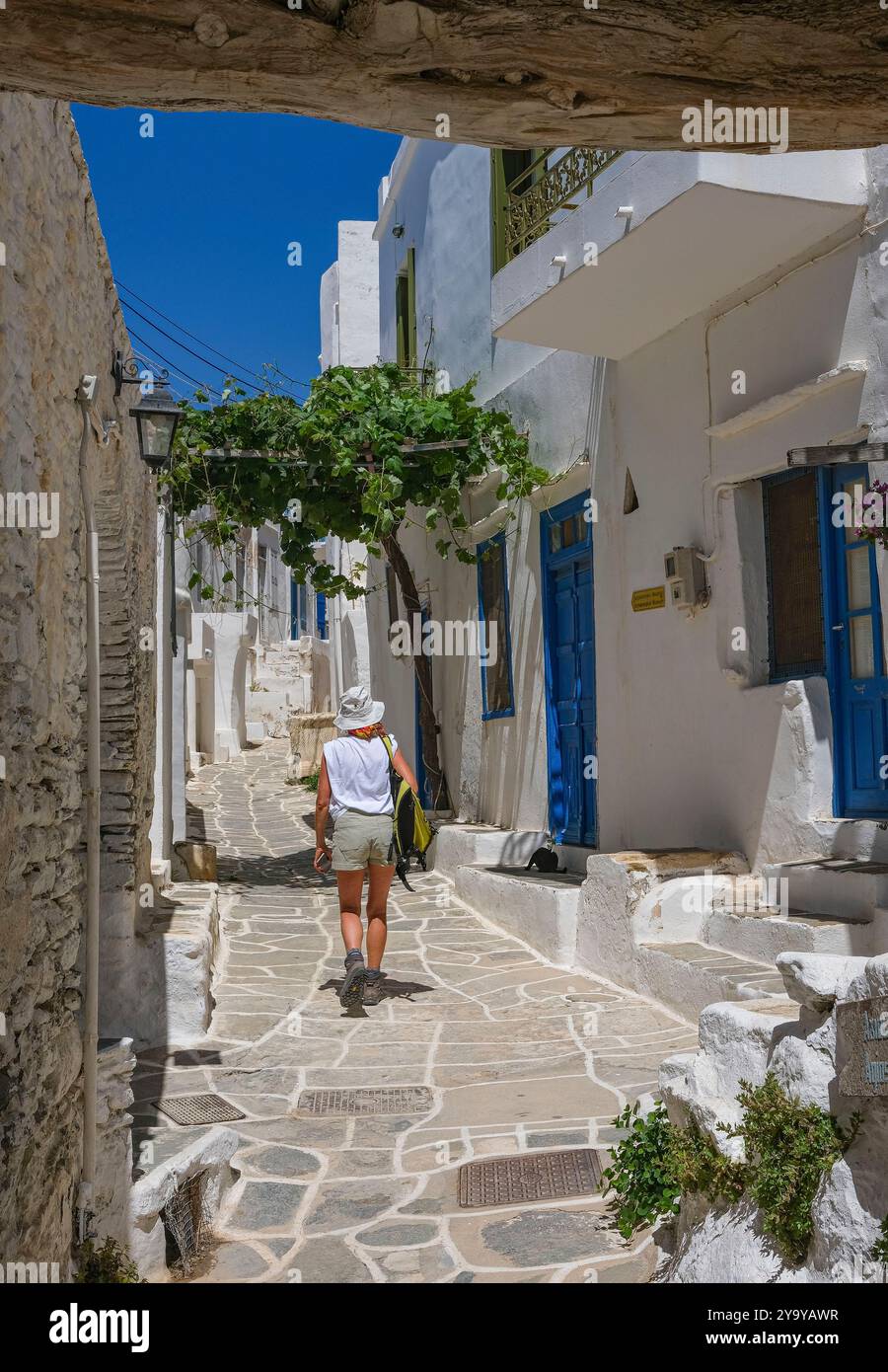 Grèce, île de Sifnos, Cyclades, village de Kastro Banque D'Images