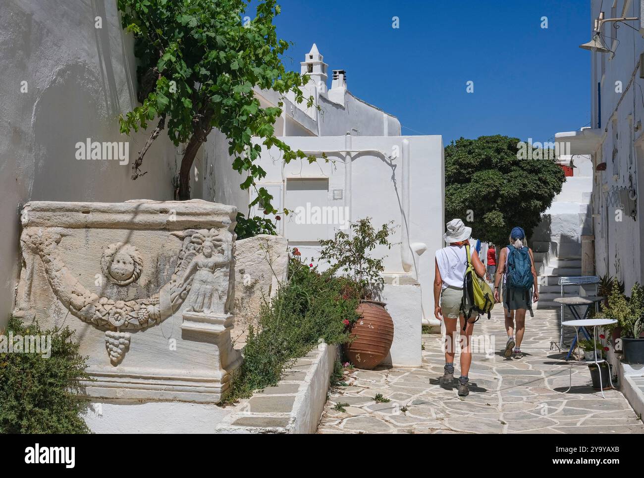 Grèce, île de Sifnos, Cyclades, village de Kastro Banque D'Images