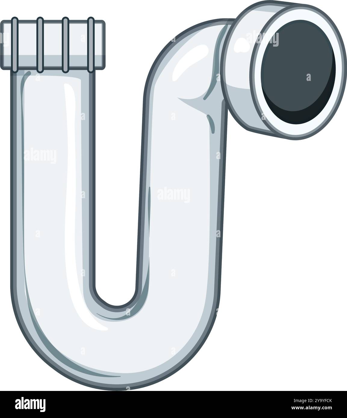 illustration vectorielle de dessin animé du piège de vidange des déchets siphon Illustration de Vecteur